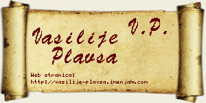 Vasilije Plavša vizit kartica